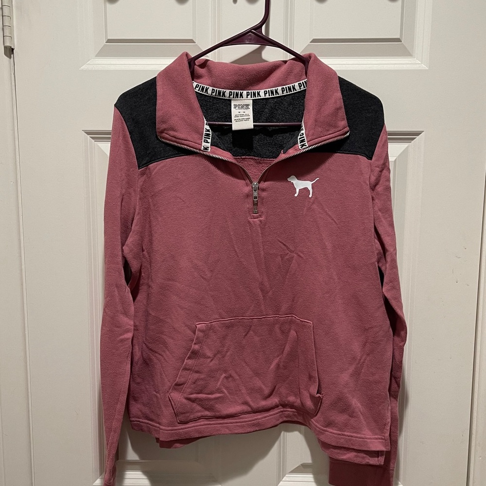 VS Pink mauve quarter zip sweatshirt